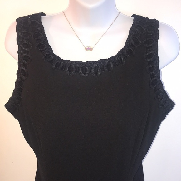 Evening Wear by Pat Argenti Black Embroidered Strappy Cocktail Dress Size 10 - Picture 1 of 16